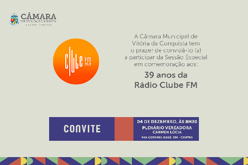 Imagem Câmara realiza Sessão Especial em homenagem à Rádio Clube de Conquista