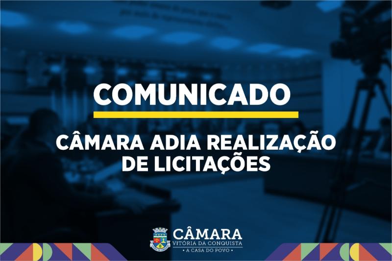 Imagem Câmara adia realização de licitações