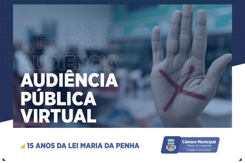 Imagem Câmara realiza audiência pública virtual sobre os 15 anos da Lei Maria da Penha