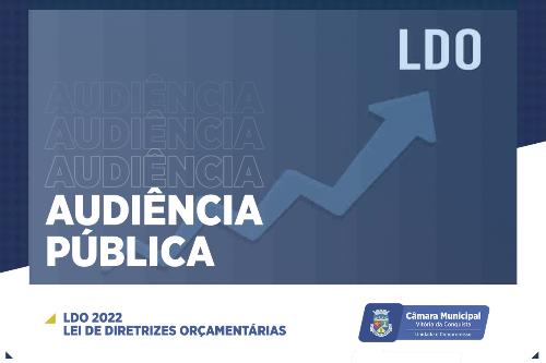 Imagem Câmara realiza audiência pública nesta quinta-feira para debater LDO
