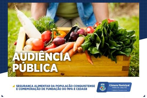 Imagem Audiência Pública debate segurança alimentar e celebra fundação do MPA e Cedasb