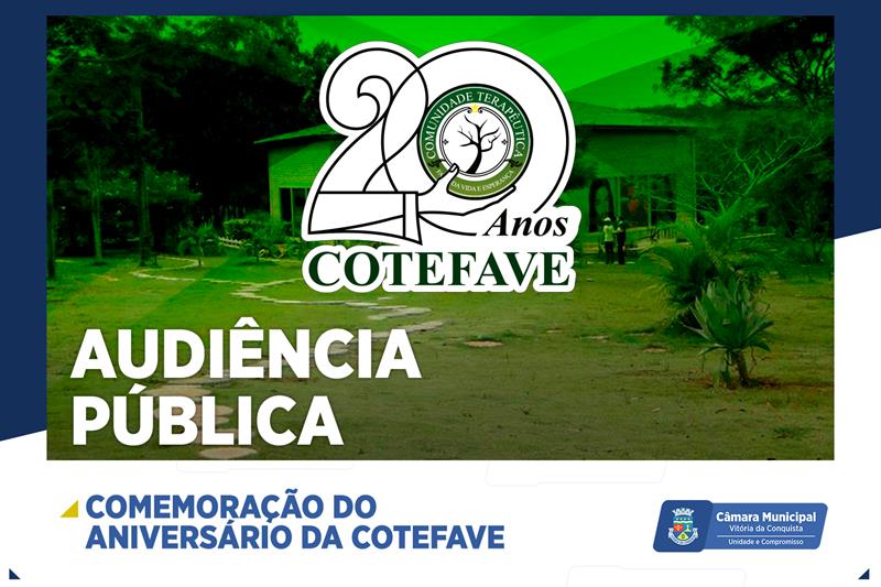 Imagem Câmara Municipal celebra 20 anos da Cotefave em Audiência Pública