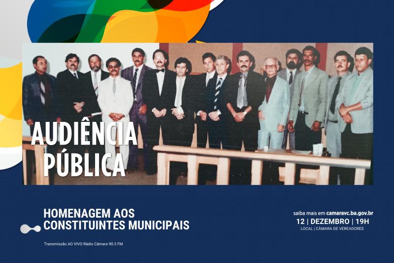 Imagem AUDIÊNCIA PÚBLICA: Câmara Municipal homenageia Constituintes Municipais