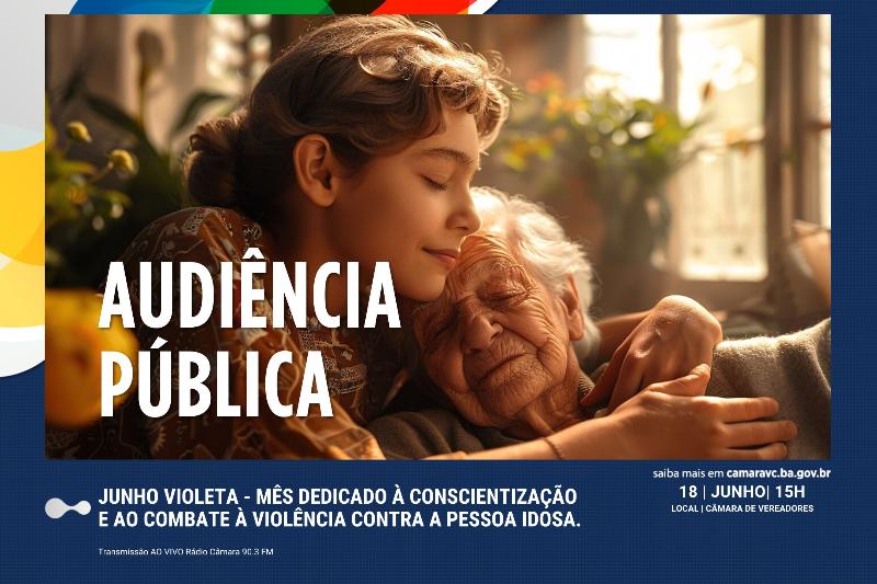 Imagem A Câmara Municipal realiza audiência pública com o tema combate à violência contra os idosos 