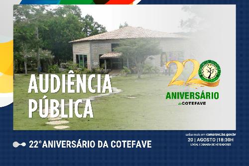 Imagem Audiência Pública celebra 22 anos da Cotefave