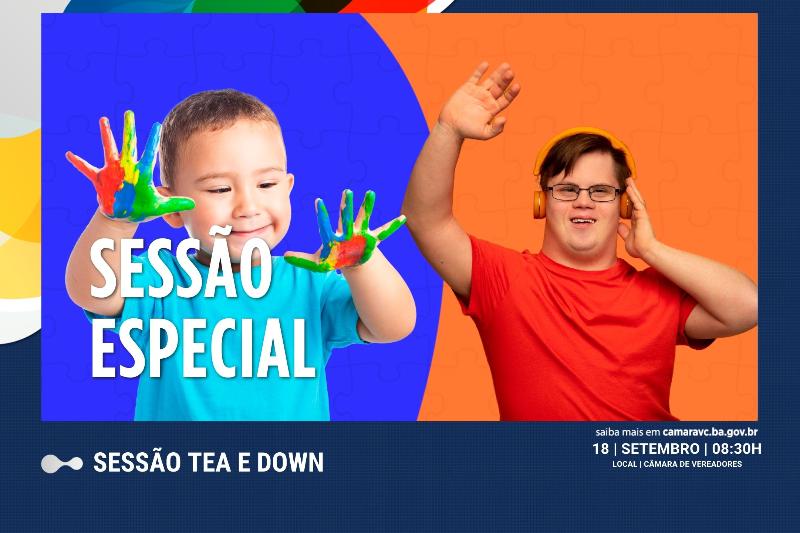 Imagem  A Câmara Municipal promove debate acerca das dificuldades de pessoas portadoras de TEA e Síndrome de Down