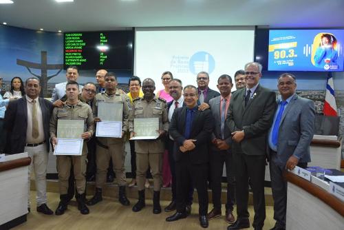 Imagem Policia Militar é homenageada na Câmara Municipal, pelo Prêmio de boas práticas do funcionalismo público